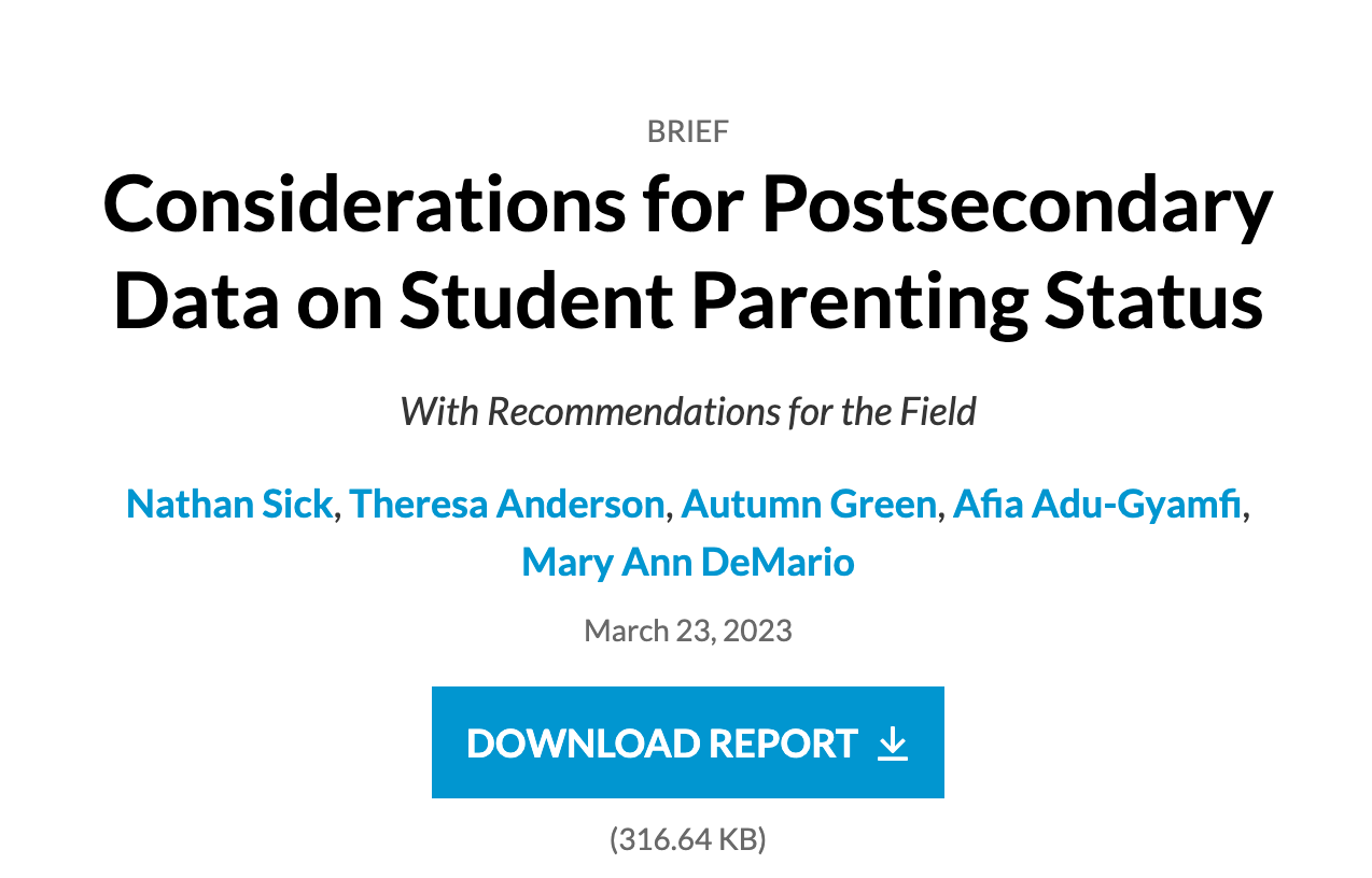 Considerations for Postsecondary Data on Student Parenting Status ECMC Foundation