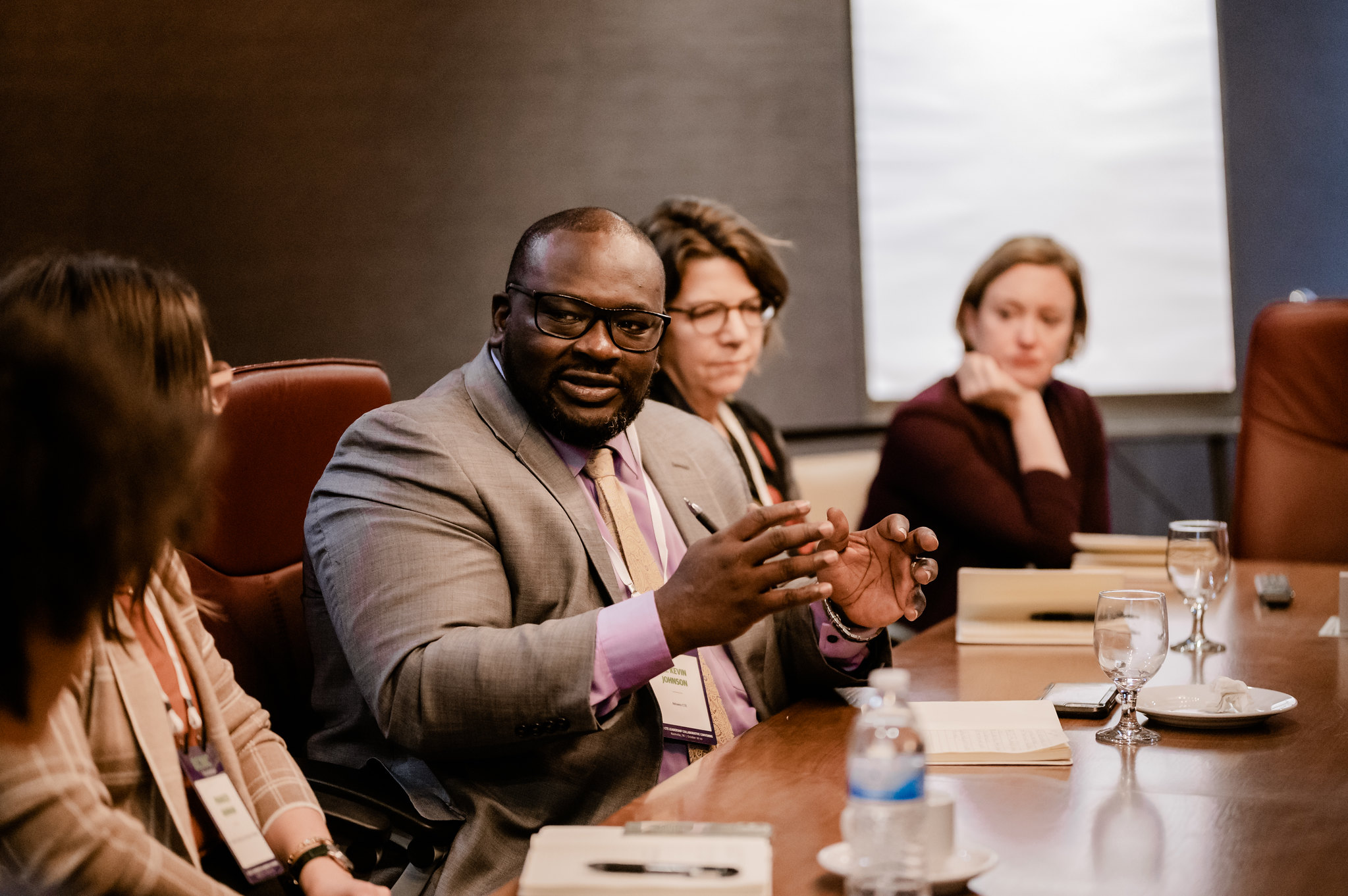 Convening participants participate in breakout conversations on issues facing the future of postsecondary CTE.